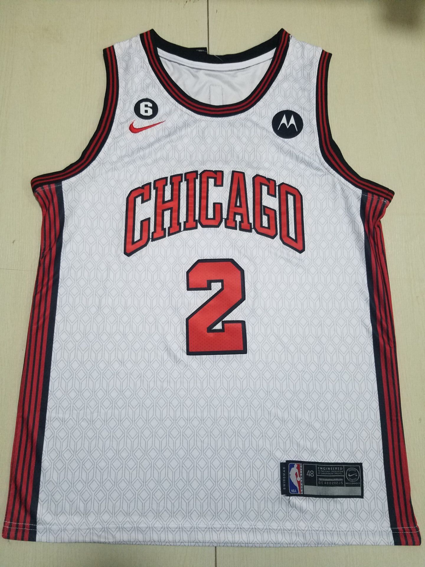 Men Chicago Bulls 2 Ball White City Edition 2022 Nike NBA Jersey